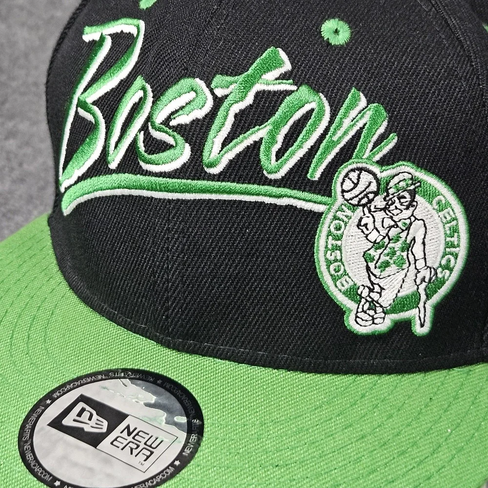 Boston Celtics Snapback Hat Black Green New Era Cap Hardwood Classics NBA Fans